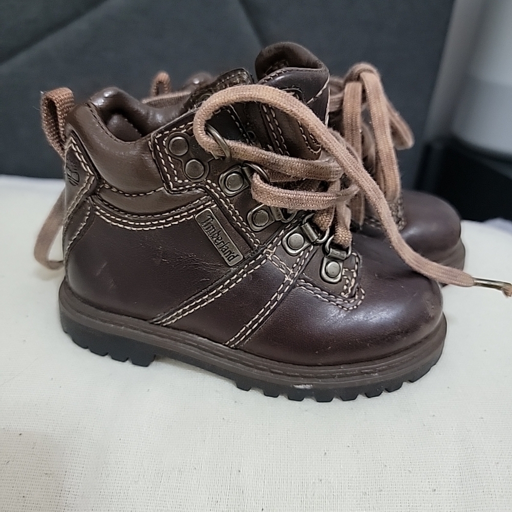VTG Timberland Y2K 90's Chunky Toddler Boots Sneakers Size 6M Kids Brown Leather